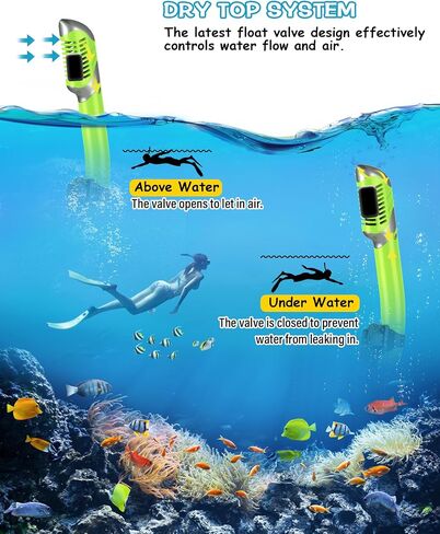 Greatever Dry Snorkel Set,Panoramic Wide View,Anti-Fog Scuba Diving Mask,Professional Snorkeling Gear for Adults in Saudi Arabia