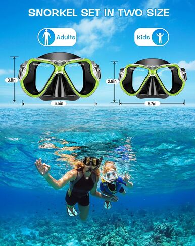 Greatever Dry Snorkel Set,Panoramic Wide View,Anti-Fog Scuba Diving Mask,Professional Snorkeling Gear for Adults in Saudi Arabia