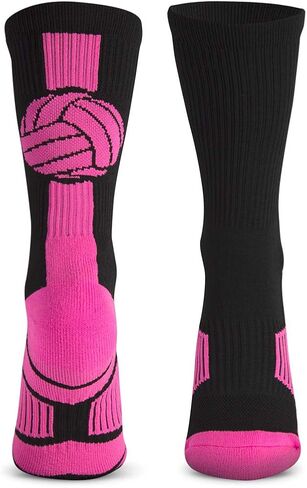 ChalkTalkSPORTS Athletic Half Cushioned Crew Socks | Mid Calf | Volleyball | Multiple Colors in Kuwait