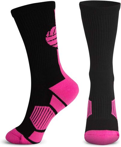 ChalkTalkSPORTS Athletic Half Cushioned Crew Socks | Mid Calf | Volleyball | Multiple Colors in Kuwait