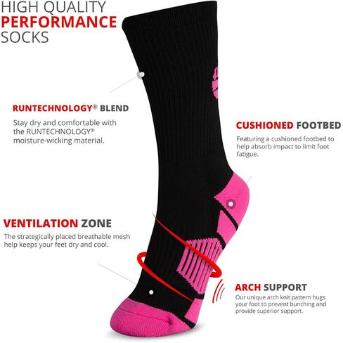 ChalkTalkSPORTS Athletic Half Cushioned Crew Socks | Mid Calf | Volleyball | Multiple Colors in Kuwait