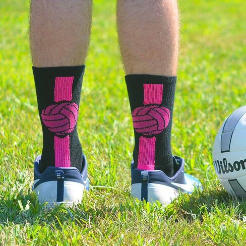 ChalkTalkSPORTS Athletic Half Cushioned Crew Socks | Mid Calf | Volleyball | Multiple Colors in Kuwait