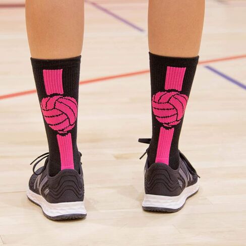ChalkTalkSPORTS Athletic Half Cushioned Crew Socks | Mid Calf | Volleyball | Multiple Colors in Kuwait
