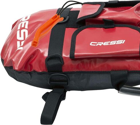 Cressi Spearfishing Signal Board Buoy - Spearguns Holder w/Line & Flag - Pockets, Ring - Designed Quality Since 1946, Red/White/Black in Saudi Arabia