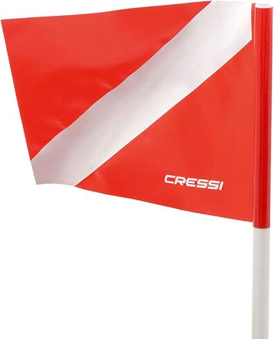 Cressi Spearfishing Signal Board Buoy - Spearguns Holder w/Line & Flag - Pockets, Ring - Designed Quality Since 1946, Red/White/Black in Saudi Arabia