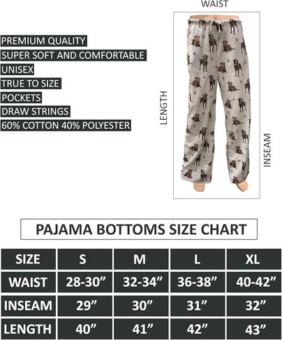 Pet Lover Pajama Pants – New Cotton Blend - All Season - Comfort Fit Lounge Pants for Women and Men - 27 Breeds Available in Kuwait