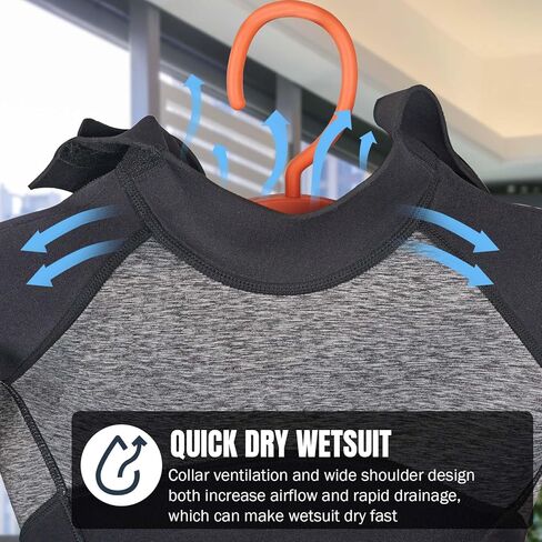 JUSTOOP شماعة بذلة قابلة للطي سريعة الجفاف وقابلة للطي بفتحات تهوية لركوب الأمواج والغوص بدلات مبللة عالية التحمل لبدلة ركوب الأمواج، للغطس والسباحة in Kuwait