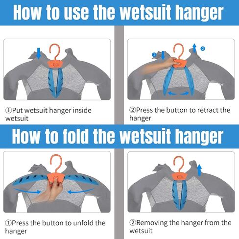 JUSTOOP شماعة بذلة قابلة للطي سريعة الجفاف وقابلة للطي بفتحات تهوية لركوب الأمواج والغوص بدلات مبللة عالية التحمل لبدلة ركوب الأمواج، للغطس والسباحة in Kuwait