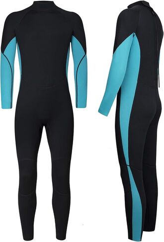بدلة سباحة Nataly Osmann للأطفال مقاس 3 مم من النيوبرين الحراري بأكمام طويلة للأولاد والبنات والشباب الصغار، بدلات رطبة تحافظ على الدفء بسحاب خلفي للرياضات المائية والغوص وركوب الأمواج والسباحة in Kuwait