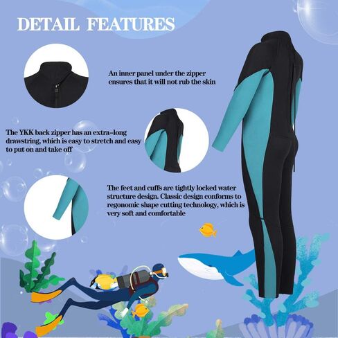 بدلة سباحة Nataly Osmann للأطفال مقاس 3 مم من النيوبرين الحراري بأكمام طويلة للأولاد والبنات والشباب الصغار، بدلات رطبة تحافظ على الدفء بسحاب خلفي للرياضات المائية والغوص وركوب الأمواج والسباحة in Kuwait