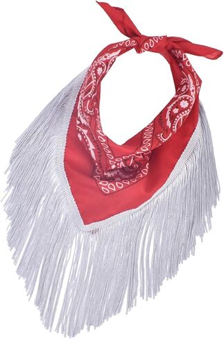 Jdlsppl Women's Fringe Bandana Lightweight Shawl Square Headband Disco Bachelorette Party Tribal Western Cowgirl Scarf in Saudi Arabia