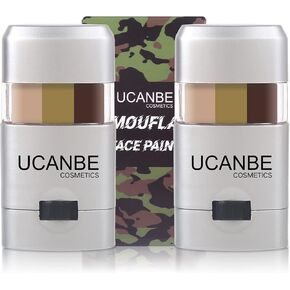 UCANBE Camo Face Paint,3 Color Camouflage Hunting Accessories,Face Paint Sticks,Non-Toxic Militarty Camo Paint,Oil Activated Makeup Sticks for Costume Party,Cosplay,Hunting,Army(Black+Green+Brown) in Kuwait
