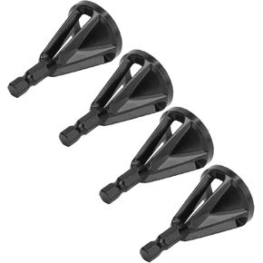 4Pcs Deburring External Chamfering Tool, Hard Alloy Chamfer Drill Carbide Burr Removal Bit 3 Slot Black (Hex Handle)