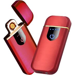 ولاعة إلكترونية، ولاعة كهربائية ذكية، ولاعة صغيرة قابلة لإعادة الشحن عبر USB تعمل باللمس على الوجهين، ولاعة مقاومة للرياح عديمة اللهب، ولاعة بلازما خفيفة الوزن مع مؤشر البطارية (أسود)