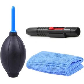 KASINshooting 3 في 1 الغبار الضرب منفاخ الهواء فرشاة القلم طقم تنظيف القماش لكاميرا الفيديو الرقمية الكمبيوتر عدسة شاشة الهاتف in Kuwait