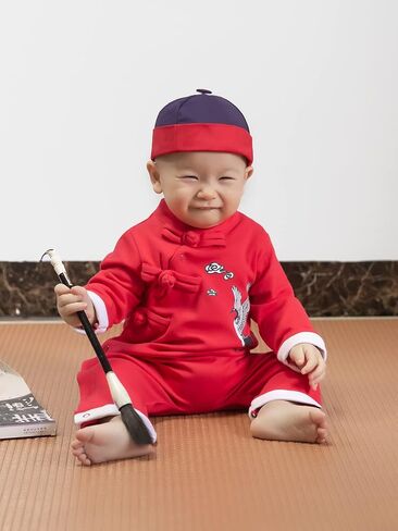 ملابس LXKIKMM للأطفال الصغار من النوع الصيني De Stijl Rompers للعام الجديد in Kuwait