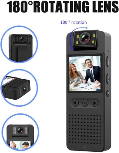 Body Camera, Police Body Cam Video Full HD 1080P, 256G Max Memory, Premium Body Cams for Enforcement,Security,Guard,Home,Outdoor,Travel,Camping,Cycling, with 128G Super high-Speed Card in Kuwait