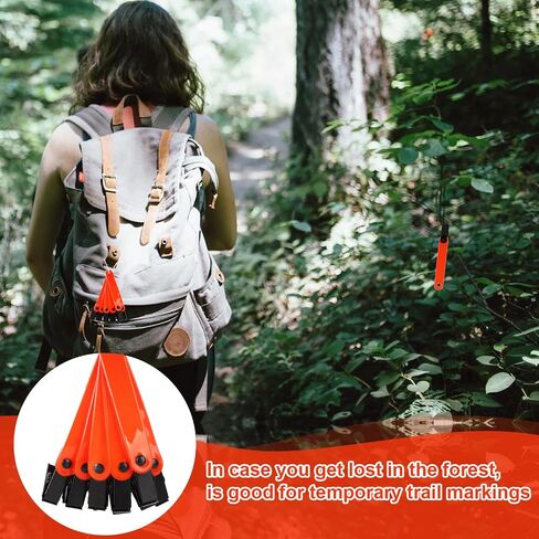 TOYMIS 24pcs Reflective Trail Markers, 4.06x0.51 Inch Trail Markers for Hiking Trail Markers for Trees Trail Marking Ribbon with Clips for Hunting Outdoor in Saudi Arabia