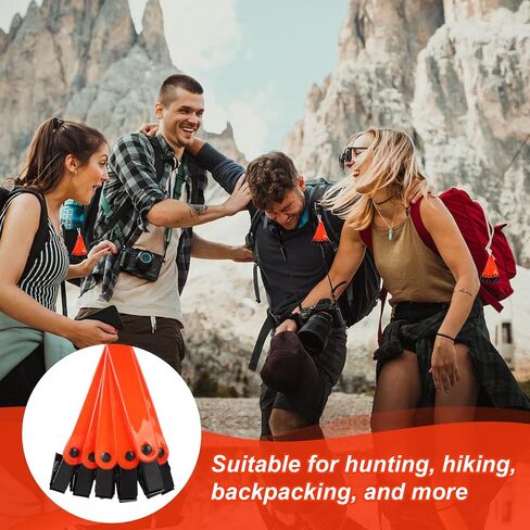 TOYMIS 24pcs Reflective Trail Markers, 4.06x0.51 Inch Trail Markers for Hiking Trail Markers for Trees Trail Marking Ribbon with Clips for Hunting Outdoor in Saudi Arabia