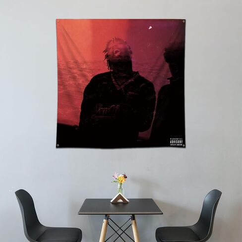 DecrPlus Juic Rapper نسيج Wrld اسمحوا لي أن أعرف (أتساءل لماذا حرة) لافتة 4x4ft موسيقى الراب الهيب هوب المغني ألبوم الجدار شنقا النوم ديكورات المنزل العلم in Kuwait