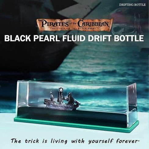 SVICCOOKQ Cruise Ship Fluid Drift,Bottle Unsinkable Boat Decoration-Black Pearl Unsinkable Titanic Toy Ghost Ship Black Pearl Ship in A Bottle Fluid Liquid Drift Bottle in a Box Gifts for Home Desk in Saudi Arabia