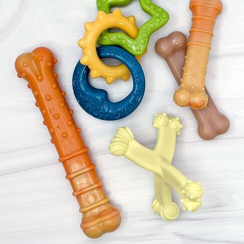 Nylabone Puppy Power Chew Toy - Tough and Durable Puppy Chew Toy for Teething - Puppy Supplies - Beef Broth & Vegetable Flavor, Small (1 Count) in Saudi Arabia