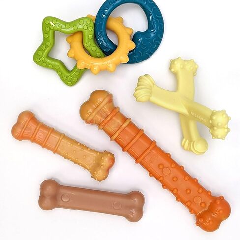Nylabone Puppy Power Chew Toy - Tough and Durable Puppy Chew Toy for Teething - Puppy Supplies - Beef Broth & Vegetable Flavor, Small (1 Count) in Saudi Arabia