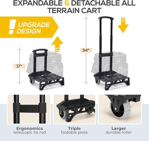 TOURIT Collapsible 48-Can Leak-Proof Insulated Rolling Cooler with All-Terrain Cart, Upgraded Fixtures and New Wheels Suitable for Beach, Picnic, Shopping in Kuwait