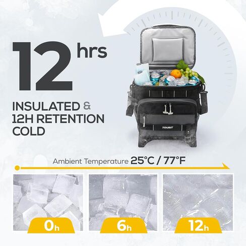 TOURIT Collapsible 48-Can Leak-Proof Insulated Rolling Cooler with All-Terrain Cart, Upgraded Fixtures and New Wheels Suitable for Beach, Picnic, Shopping in Kuwait