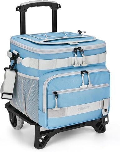 TOURIT Collapsible 48-Can Leak-Proof Insulated Rolling Cooler with All-Terrain Cart, Upgraded Fixtures and New Wheels Suitable for Beach, Picnic, Shopping in Kuwait