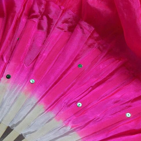 موفوكا مروحة رقص من الحرير الصناعي، مروحة طويلة مصنوعة يدويا من الخيزران للرقص الشرقي للاداء المسرحي والحفلات والرقص للنساء (ازرق) in Kuwait