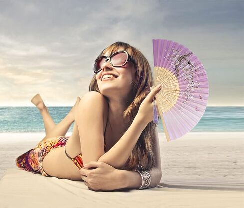 مراوح يدوية قابلة للطي من حرير الخيزران من أماجيجي للنساء، ابق هادئًا وأنيقًا مع مراوح محمولة - مثالية لحفلات الزفاف والحفلات والعروض (ساكورا الوردي والأرنب المزدوج الوردي) in Kuwait