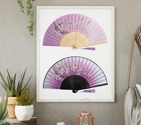 مراوح يدوية قابلة للطي من حرير الخيزران من أماجيجي للنساء، ابق هادئًا وأنيقًا مع مراوح محمولة - مثالية لحفلات الزفاف والحفلات والعروض (ساكورا الوردي والأرنب المزدوج الوردي) in Kuwait