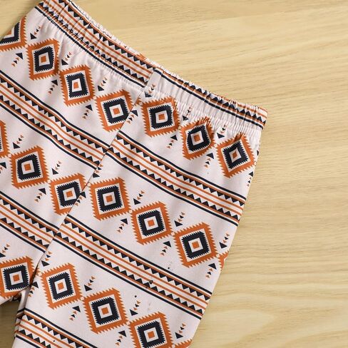 CM C&M WODRO Toddler Baby Girl Bell Bottom Outfits Western Cowgirl Flying Sleeve T Shirt + Boho Flared Bell Bottom Pants in Saudi Arabia