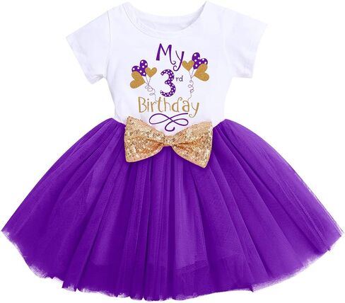 ODASDO Baby Girls Toddler Kids 1st / 3rd Birthday Party Cake Smash Cotton Short Sleeve Princess Tutu Dress Photo Props in Saudi Arabia
