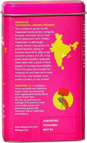 Diaspora Co. Single-Origin Pragati Turmeric Powder | 185 Gram Chefs Tin in Saudi Arabia