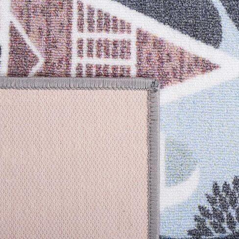 SAFAVIEH Kids Playhouse Collection Area Rug - 3'3" Square, Blue & Dark Grey, Machine Washable & Slip Resistant, Neighborhood Road Design, Ideal for Kids Bedroom, Playroom, Nursery (KPH232M-3SQ) in Saudi Arabia