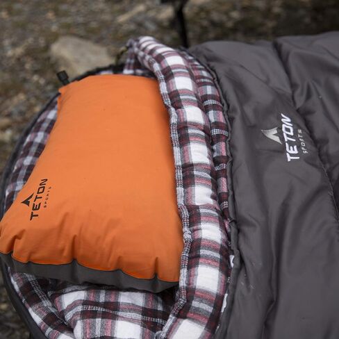 TETON Sports Fahrenheit Sleeping Bag – XXL Sleeping Bag, Big, Warm and Roomy, Adult Camping in Style. Flannel Inner Lining, All Weather Bags in Kuwait