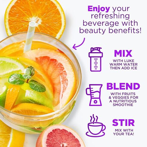 مسحوق ببتيدات الكولاجين مع حمض الهيالورونيك والبيوتين، مسحوق الكولاجين المتحلل من الأعشاب للنساء (النوع الأول والثالث) لدعم الشعر والبشرة والأظافر والمفاصل، ومكملات الكولاجين - 30 وجبة in Kuwait