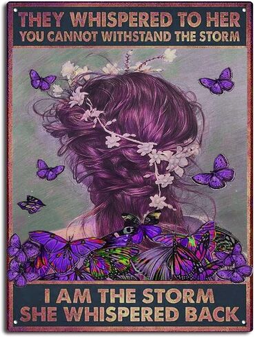 Girl I Am The Storm Tin Sign Vintage Art Wall Decor Sign Home Kitchen Bar Patio Cave Funny Decor 12X16inch/Tin Sign in Saudi Arabia