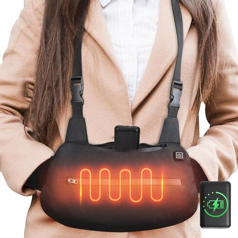 Rechargeable Hand Warmers Pouch Laelr Electric Heated Gloves Portable Heated Hand Muff Cold Winter Handwarmers Bag with 3 Heat Modes Fast Heating Waist Pouch for Outdoor Hunting Camping Golf Women Men in Kuwait