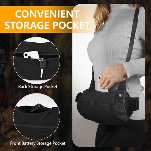 Rechargeable Hand Warmers Pouch Laelr Electric Heated Gloves Portable Heated Hand Muff Cold Winter Handwarmers Bag with 3 Heat Modes Fast Heating Waist Pouch for Outdoor Hunting Camping Golf Women Men in Kuwait
