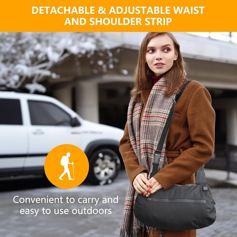 Rechargeable Hand Warmers Pouch Laelr Electric Heated Gloves Portable Heated Hand Muff Cold Winter Handwarmers Bag with 3 Heat Modes Fast Heating Waist Pouch for Outdoor Hunting Camping Golf Women Men in Kuwait