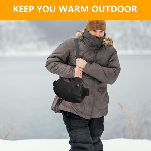 Rechargeable Hand Warmers Pouch Laelr Electric Heated Gloves Portable Heated Hand Muff Cold Winter Handwarmers Bag with 3 Heat Modes Fast Heating Waist Pouch for Outdoor Hunting Camping Golf Women Men in Kuwait