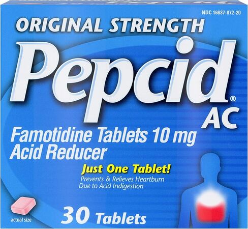 أقراص Pepcid AC الأصلية لتخفيف عسر الهضم الحمضي طوال اليوم، 30 قرصًا in Kuwait