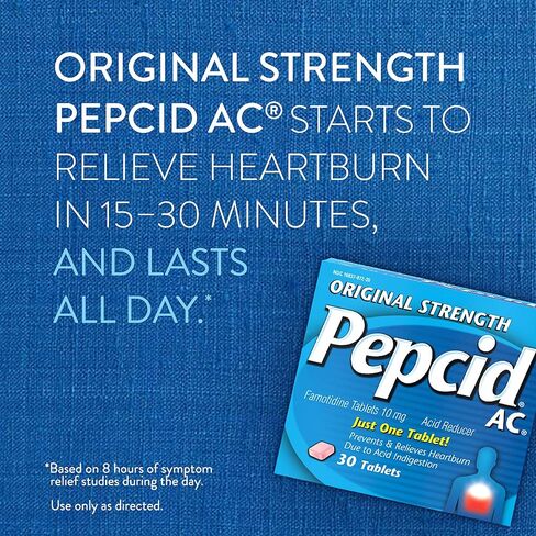 أقراص Pepcid AC الأصلية لتخفيف عسر الهضم الحمضي طوال اليوم، 30 قرصًا in Kuwait