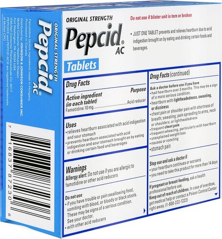 أقراص Pepcid AC الأصلية لتخفيف عسر الهضم الحمضي طوال اليوم، 30 قرصًا in Kuwait