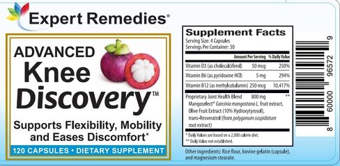 Advanced Knee Discovery Knee Joint Support Supplement, Outperforms Glucosamine Chondroitin with Fast Acting Blend of Magnoselect, Olive Fruit, Trans-Resveratrol, Non-GMO Knee Pain Blend, 30 Servings in Saudi Arabia