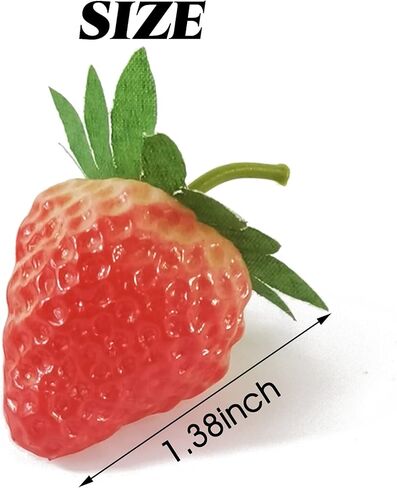 روهو 45 قطعة من الفراولة الاصطناعية محاكاة واقعية من البلاستيك للفراولة المزيفة لتزيين غرفة الاطفال وديكور حفلات الزفاف والمهرجانات والتصوير الفوتوغرافي وسلة العرض in Kuwait