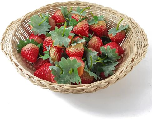 روهو 45 قطعة من الفراولة الاصطناعية محاكاة واقعية من البلاستيك للفراولة المزيفة لتزيين غرفة الاطفال وديكور حفلات الزفاف والمهرجانات والتصوير الفوتوغرافي وسلة العرض in Kuwait